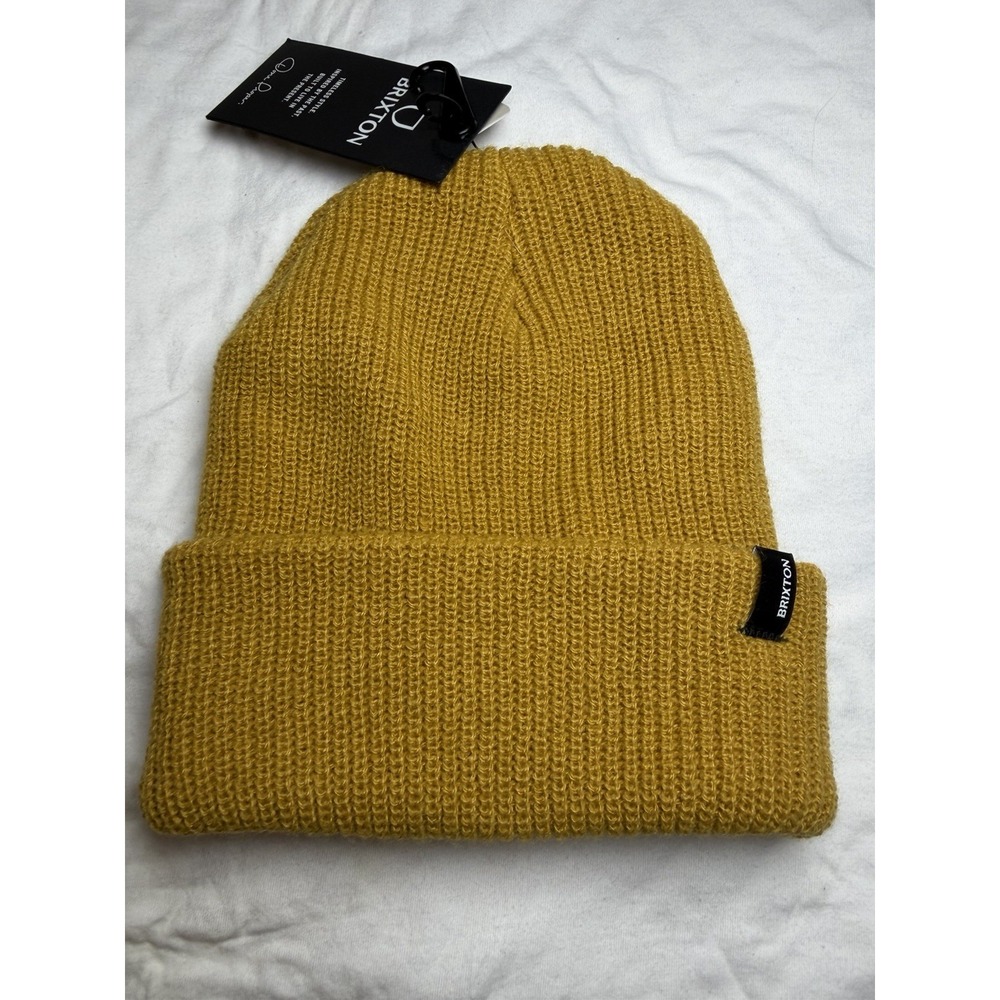 Brixton Heist Beanie Sauterne Yellow Classic Knit Cuffed Skater Hat NWT